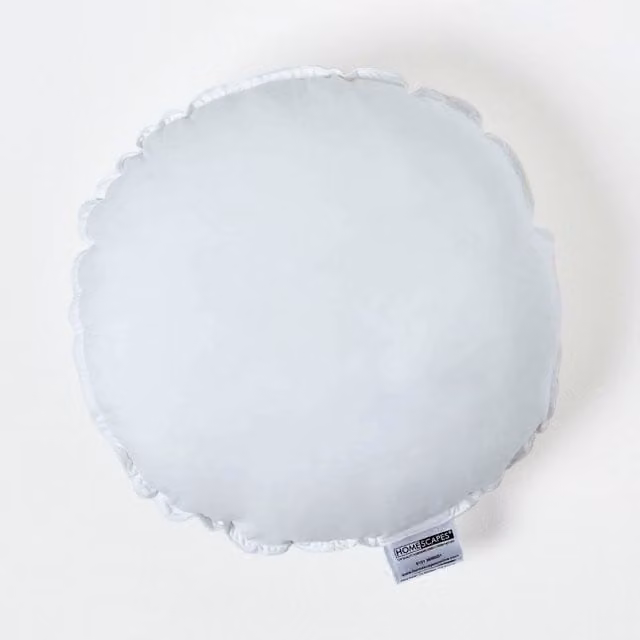 Homescapes White Microfibre Round Cushion Pad Insert, Diameter: 40 cm