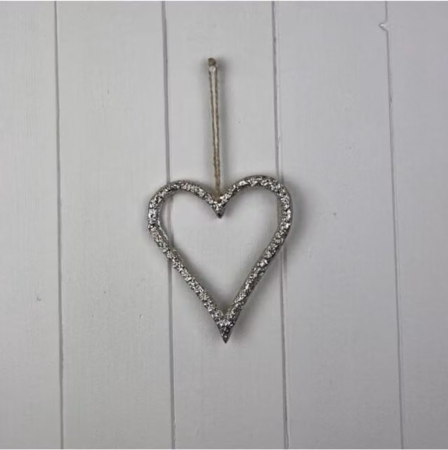 KDMD Silver Classic Metal Heart Hanging Charm, 13 mm