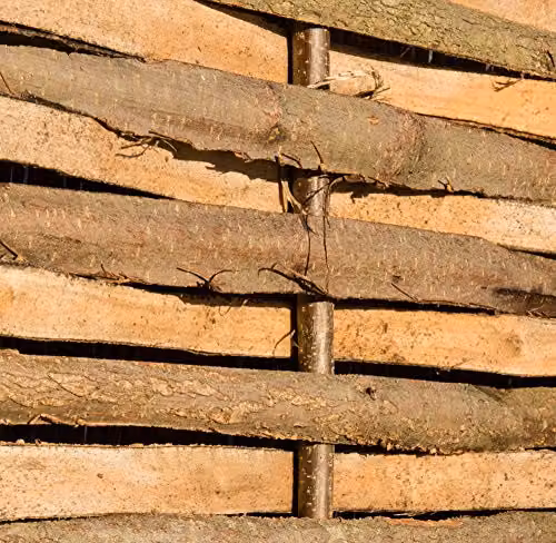 Papillon Split Hazel Hurdle Woven Wattle Garden Fence Panel, Brown, H 180 cm x W 90 cm x D 9 cm – 3