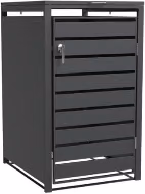 Ecoscape Single Bin Store with Lid in Anthracite, W: 68.0 cm, D: 80.0 cm, H: 116.0 cm