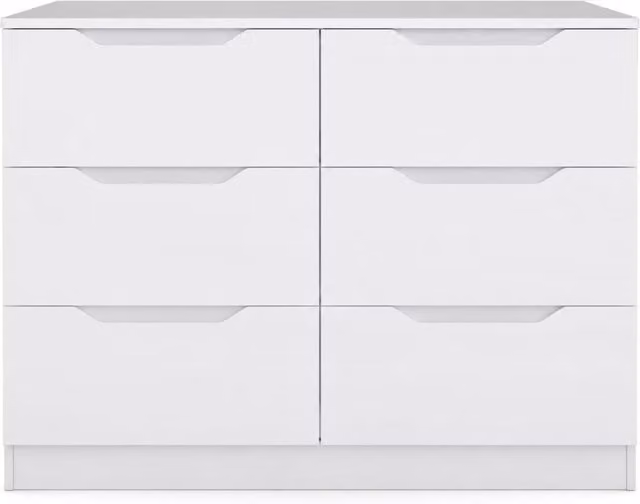 Underfoot Modern 6 Drawer Chest of Drawers in White
