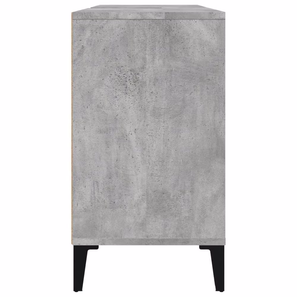 Berkfield Home Freestanding Bathroom Sink Cabinet in Concrete Grey, W/D/H: 80 x 33 x 60 cm – 4