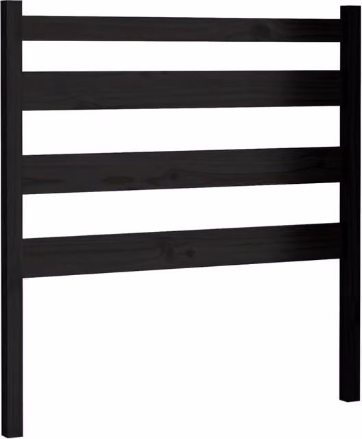 Berkfield Home Black Rustic Solid Pine Wood Bed Headboard W/D/H: 81 x 4 x 100 cm – 1