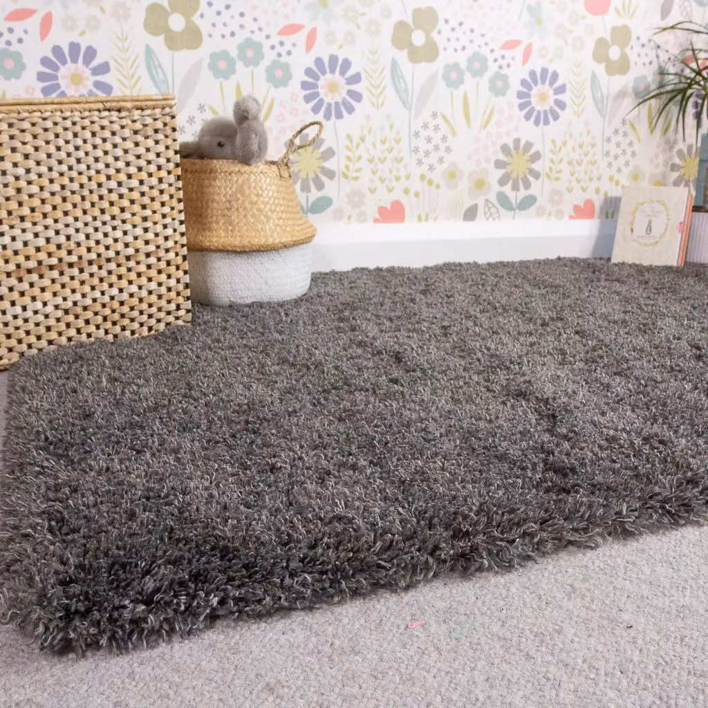 Kukoon Soft Fluffy Thick Pile Shaggy Area Rug in Stone, W/D/H: 240 x 330 cm – 2