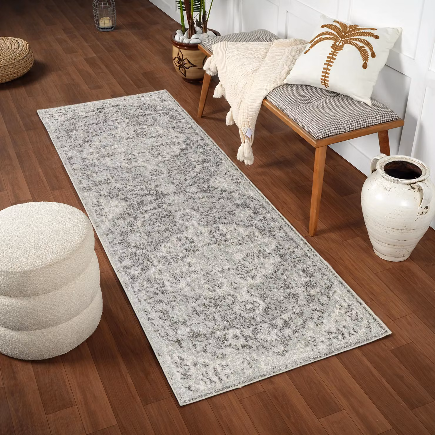 Livabliss Harput Vintage Traditional Boho Living Room Rug in Black and Grey, W: 160 cm, L: 220 cm – 2