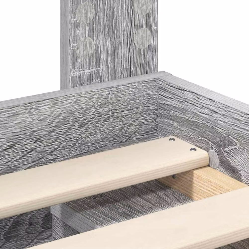 Berkfield Home Grey Sonoma Bed Frame in Solid Pine Wood, W/D/H: 120 x 200 cm – 2