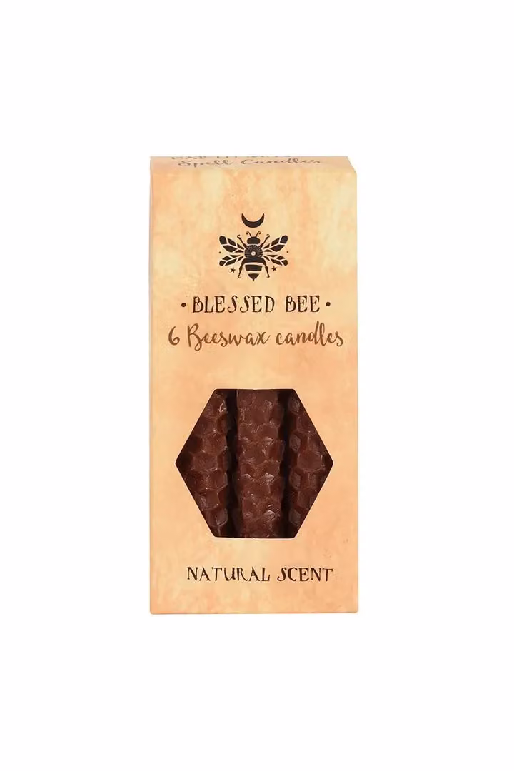 KDMD Set of 6 Brown Beeswax Spell Candles – 2