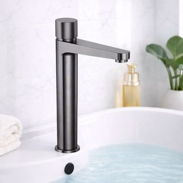 Bathroom Kingdom Koko High Rise Basin Mixer Tap in Gunmetal Grey