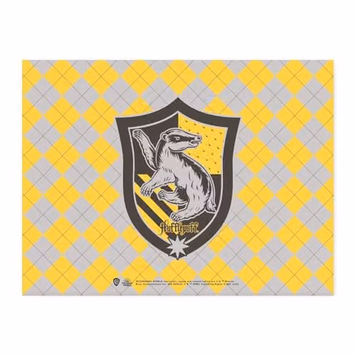 Zavvi Harry Potter Hufflepuff House Rectangular Glass Chopping Board, Multicolour, White and Yellow – 2