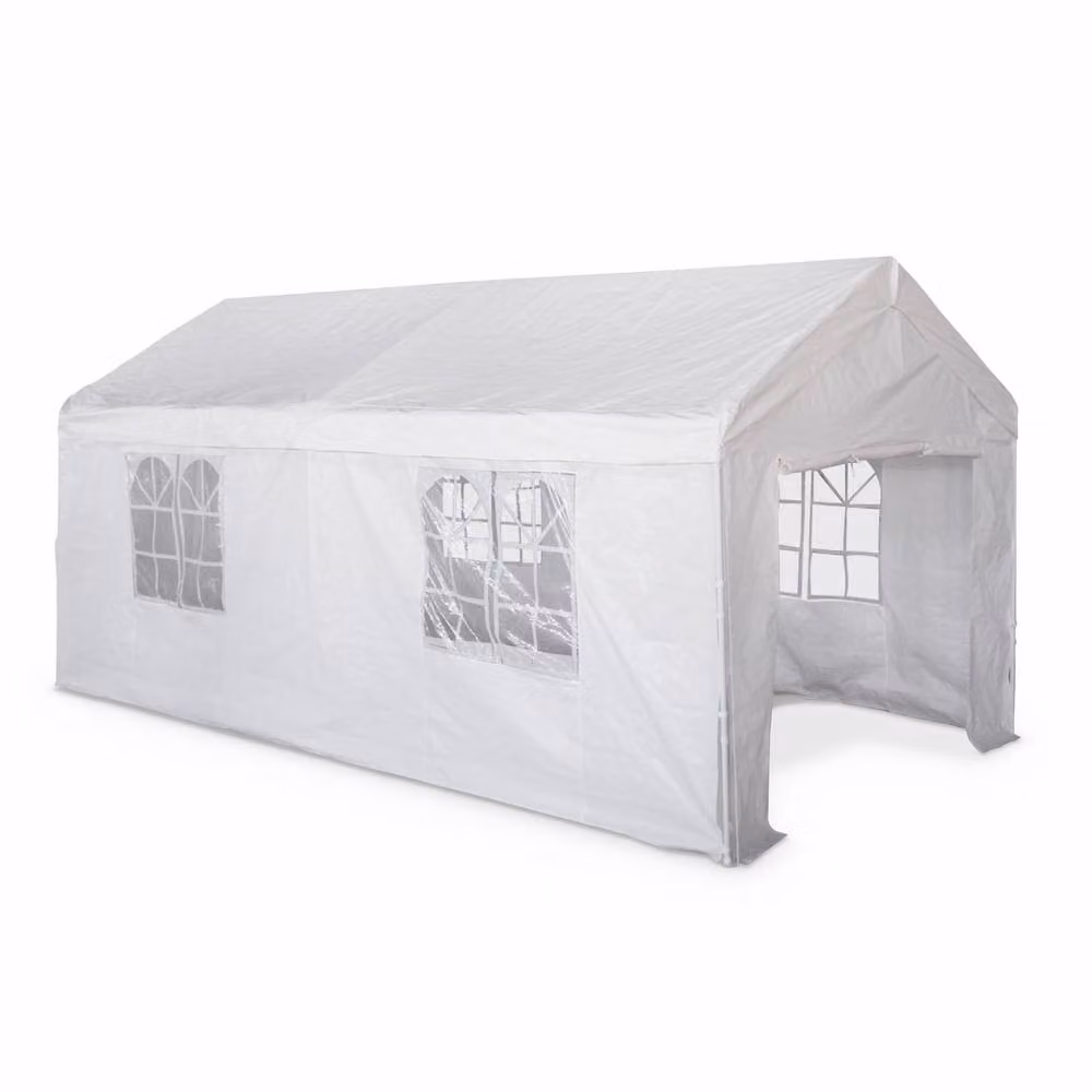 sweeek White Gable Reception Tent with Windows, W: 6 m, D: 3 m, H: 2.77 m – 2