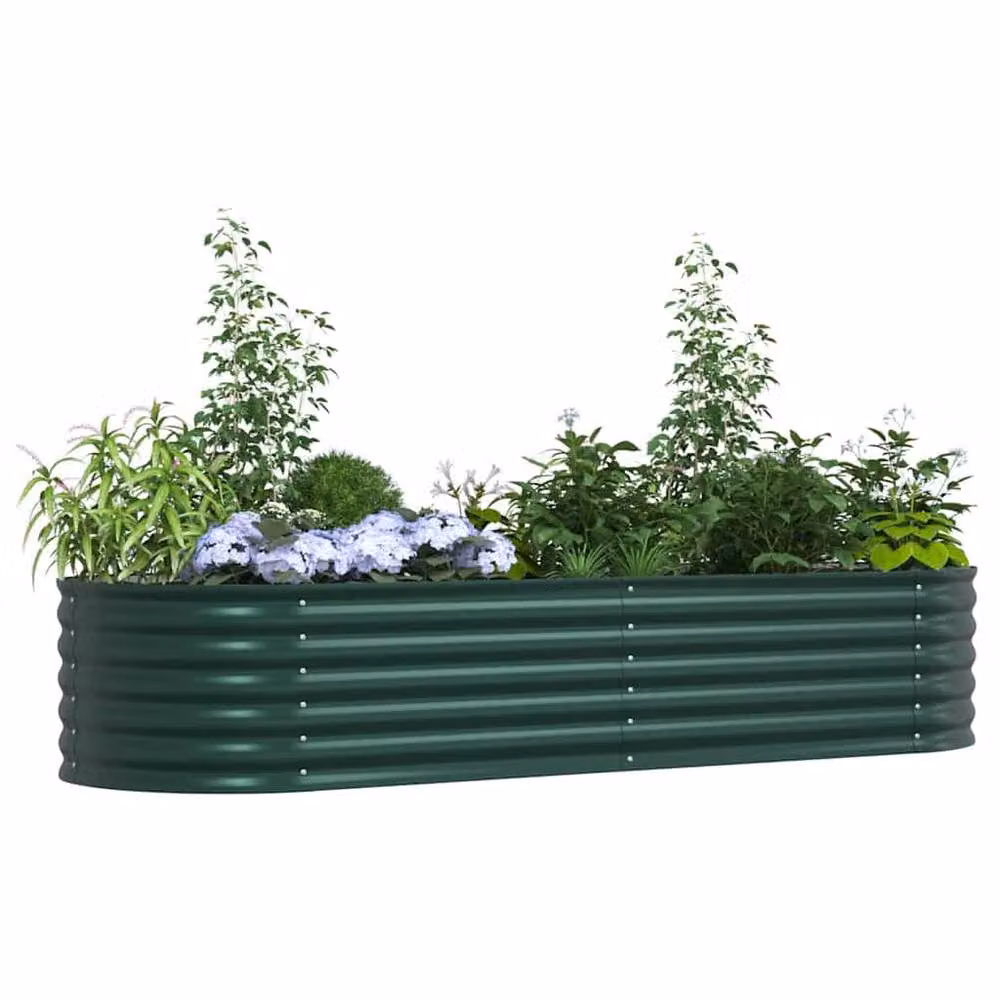 Berkfield Home Garden Green Galvanised Steel Raised Bed W/D/H: 240 x 80 x 44 cm – 3