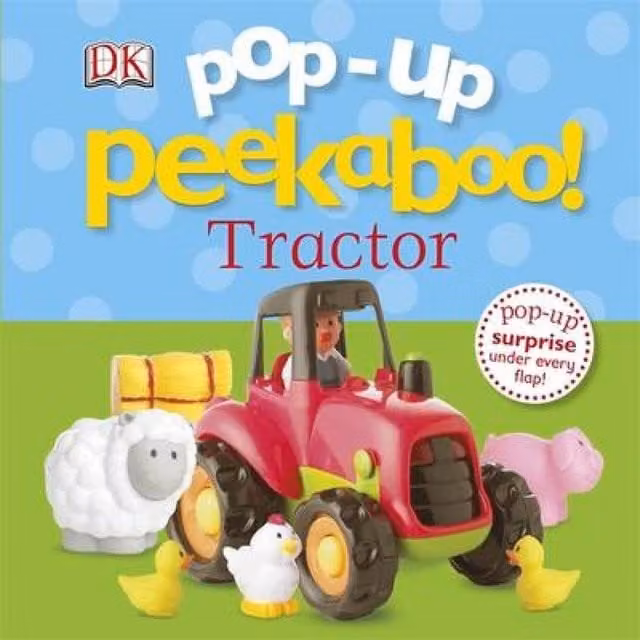 DK Pop-Up Peekaboo Tractor Board Book in Red, Yellow and Multicolour