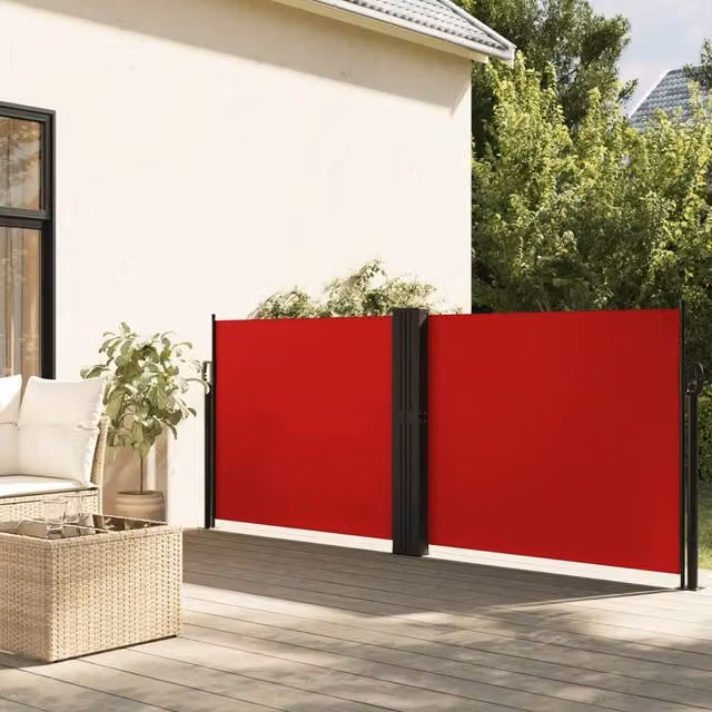 Berkfield Home Red Retractable Side Awning W/D/H: 120 x 600 cm