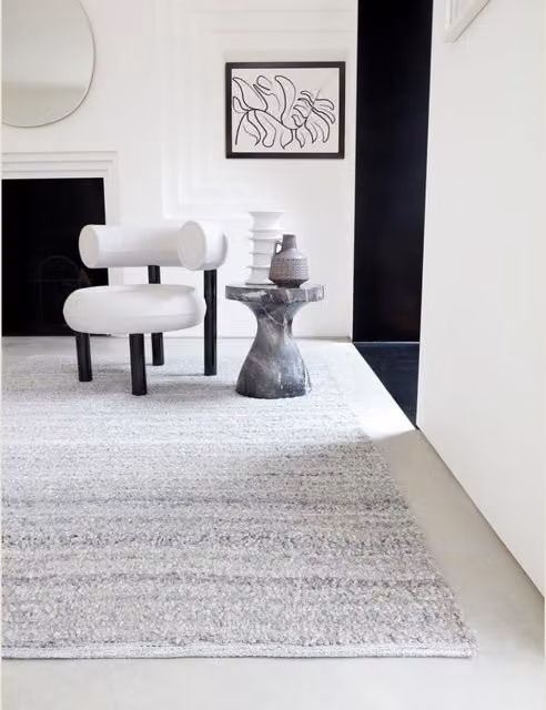 Asiatic Abbus Modern Striped Woven Rectangular Rug in Grey