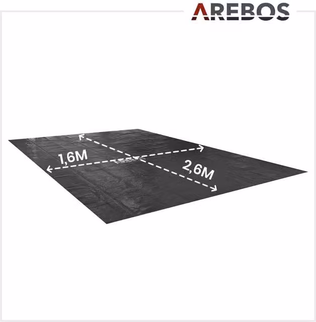 AREBOS Black Rectangular Solar Pool Cover Thermal Film for Pool Heating