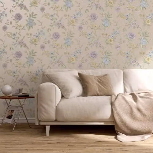 Rasch Chelsea Floral Botanical Wallpaper in Blue, Yellow and Multicolour – 2