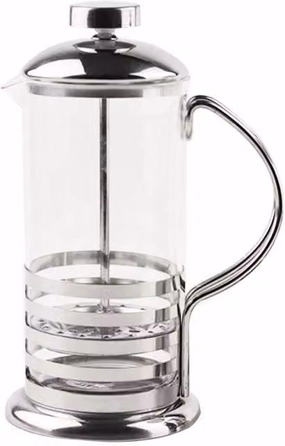 Geezy Silver French Press Cafetiere 350ml 3 Cup Coffee and Tea Maker