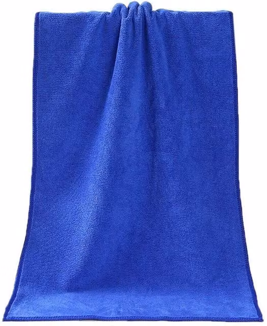 PAWNORA Lightweight Blue Microfibre and Cotton Beach Towel Set for Adults, 2 Pack, W: 70 cm, L: 140 cm