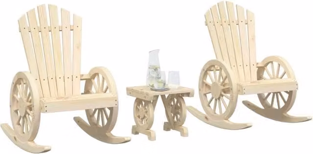 Berkfield Home 3 Piece Garden Lounge Set in Brown Solid Wood
