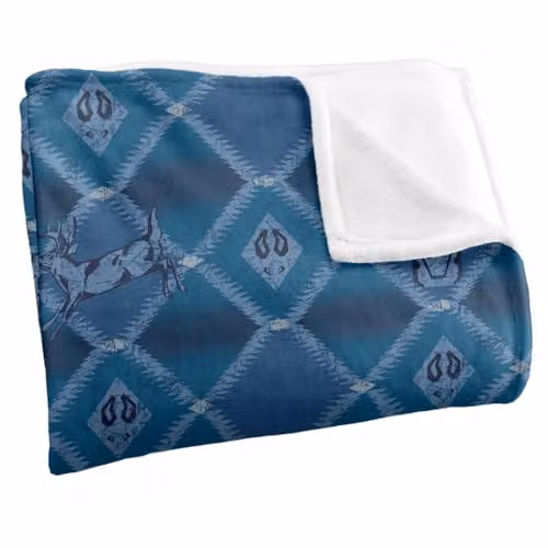 JQ Licensing Deer Southwest Blue Hunting Pattern Super Soft Snuggle Blanket, W: 91.44 cm, H: 147 cm – 3