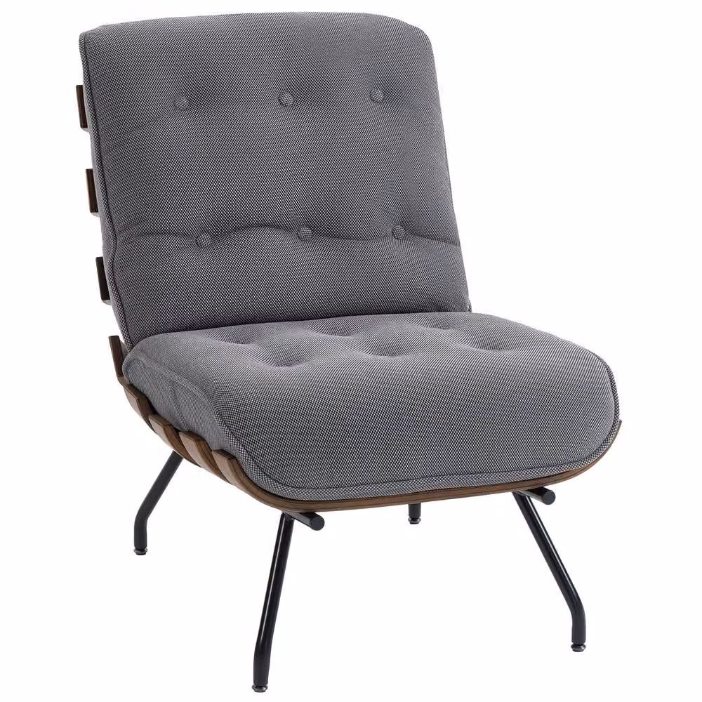 STILVORA Modern Tub Accent Chair with Armrests in Grey and Black – 3