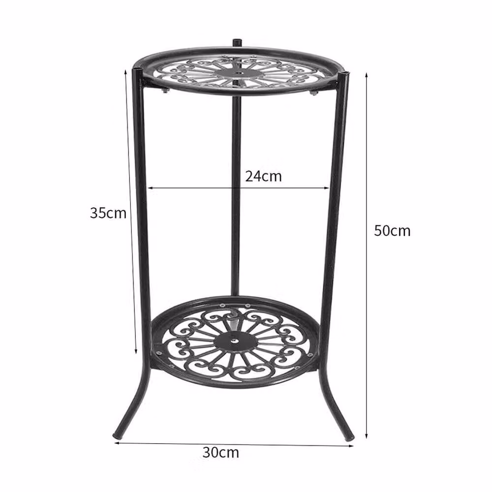 EONLION 2 Tier Tall Black Metal Plant Stand and Flower Pot Holder – 2