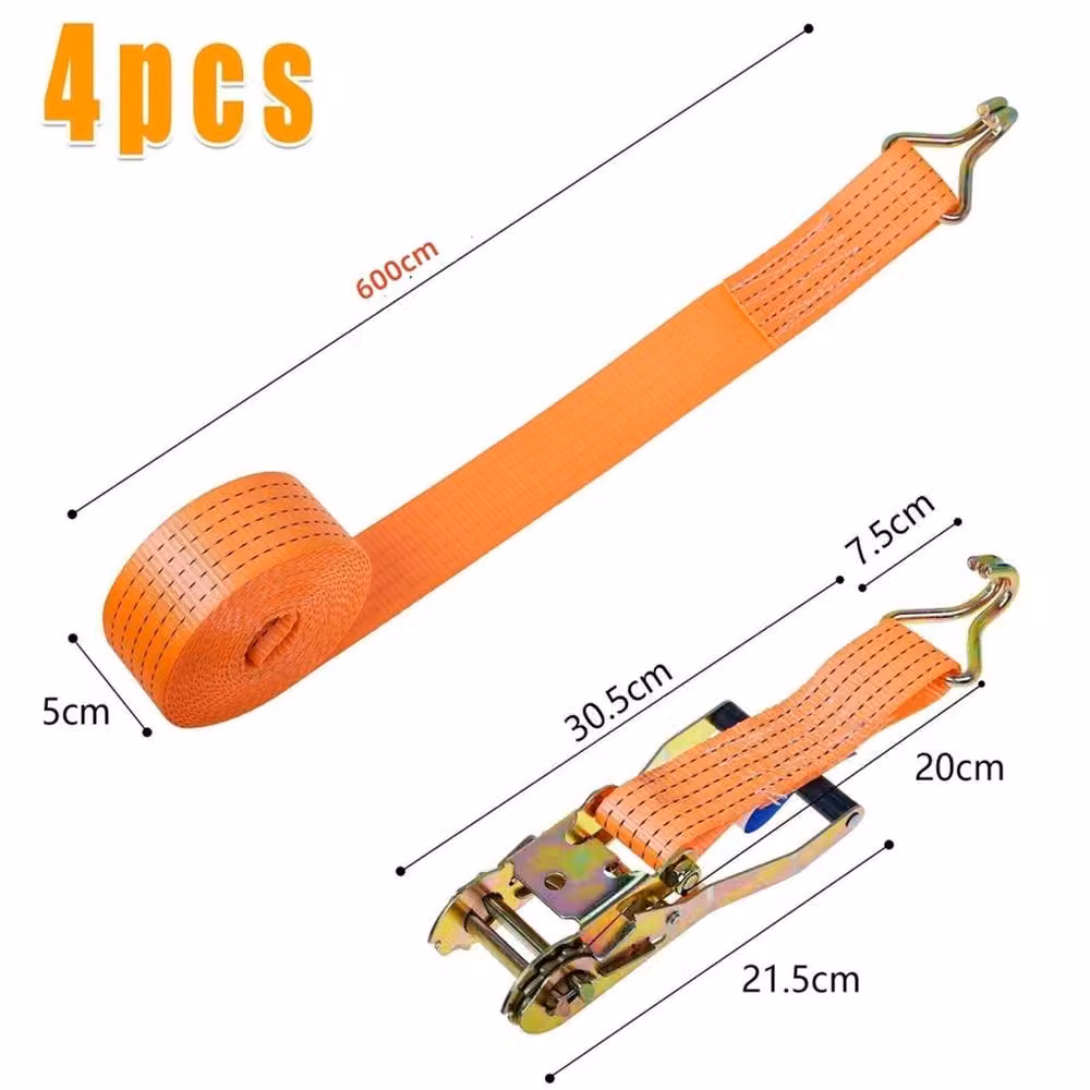 Nordara Heavy Duty 50mm Orange Ratchet Tie Down Straps – 2
