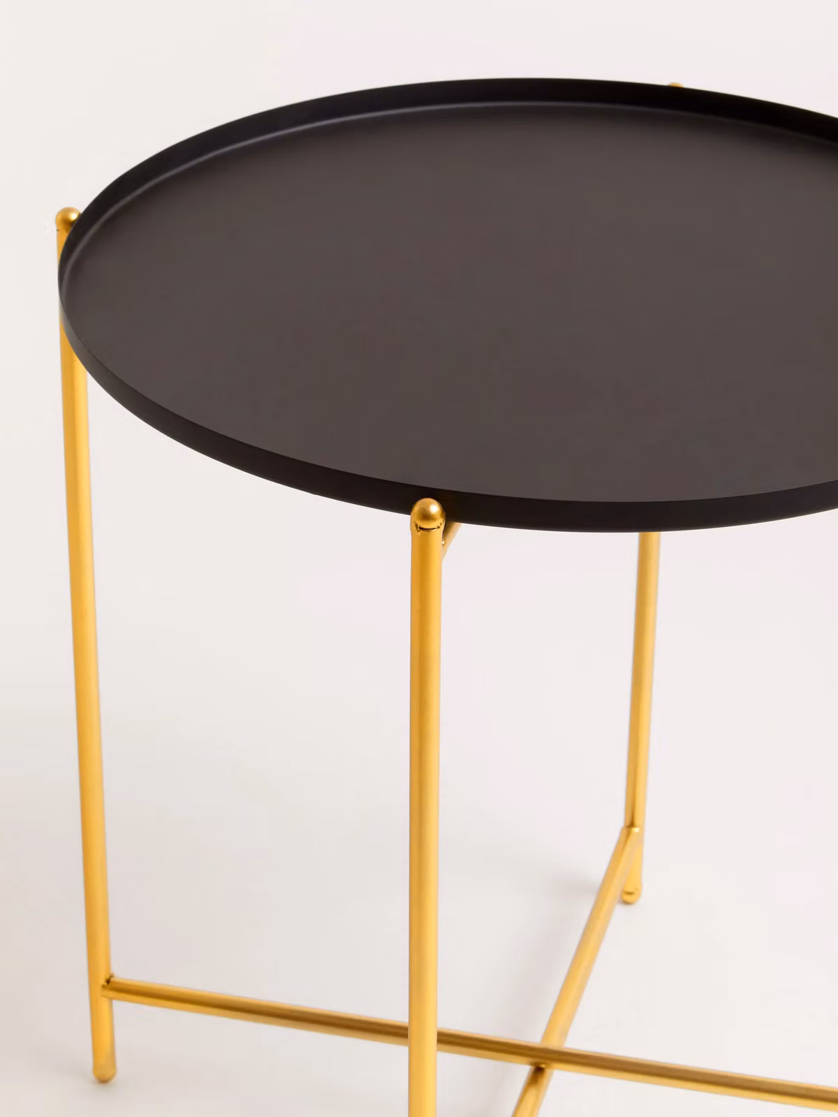 Orsina Modern Round Side Table by Interiors by Premier, Black and Gold – 3