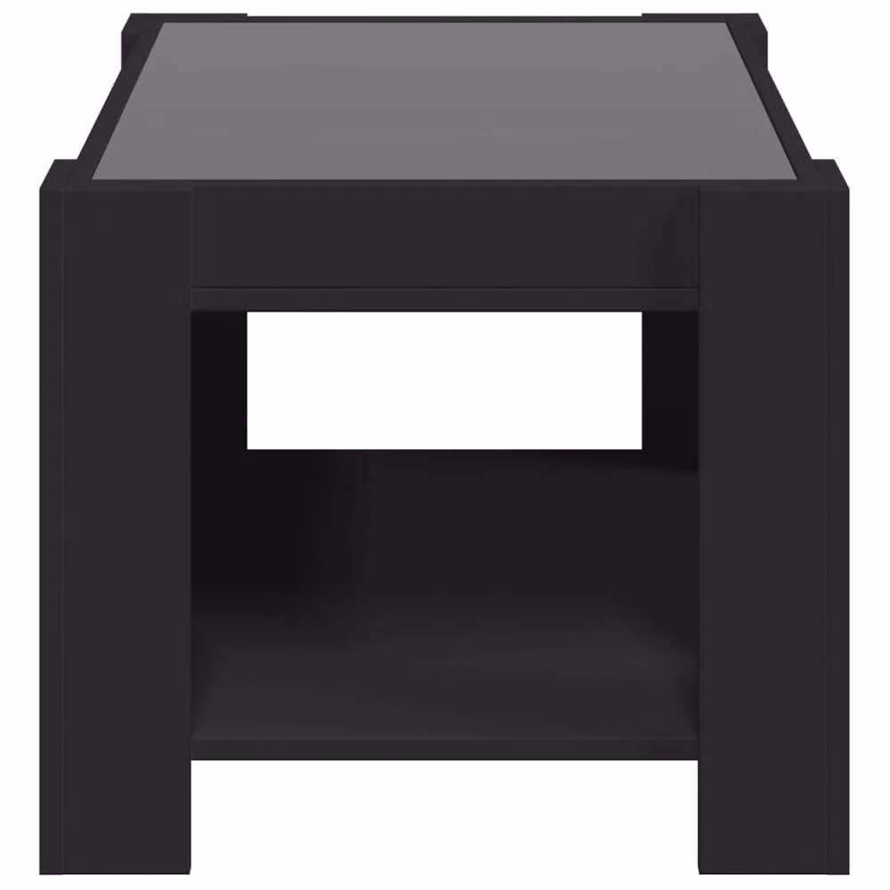 Berkfield Home Modern Black Decorative Coffee Table with LED and Glass, W: 73 cm, D: 53 cm, H: 45 cm – 3
