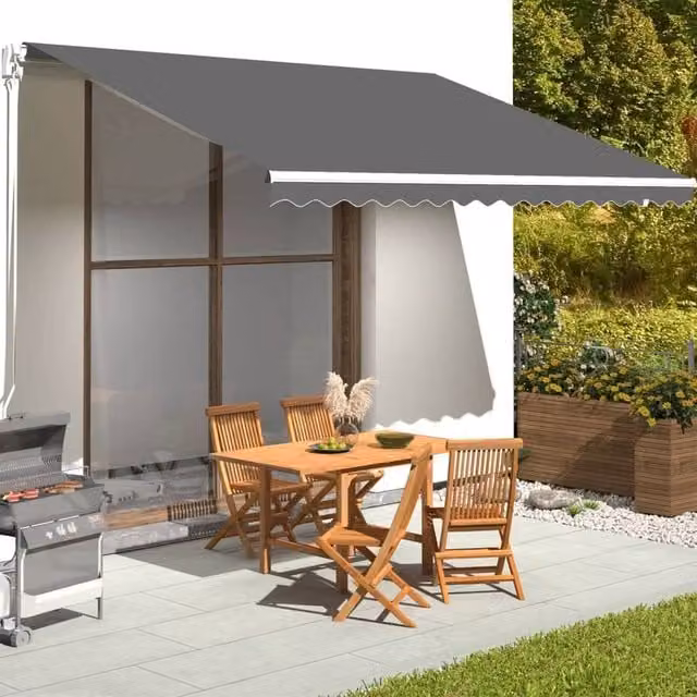Berkfield Home Replacement Awning Fabric in Black Anthracite, Polyester, W: 4.5 m, D: 3.5 m