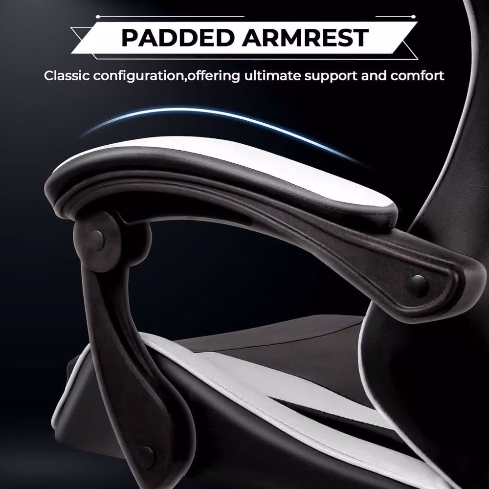 Lishetimig Ergonomic Black PU Leather Gaming Chair with Headrest and Armrests – 3