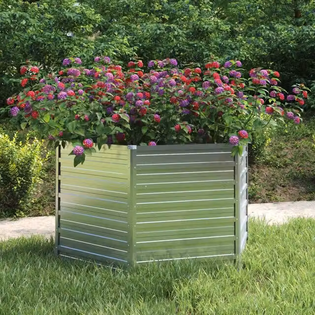 Berkfield Home Garden Raised Bed in Silver Galvanised Steel – 1