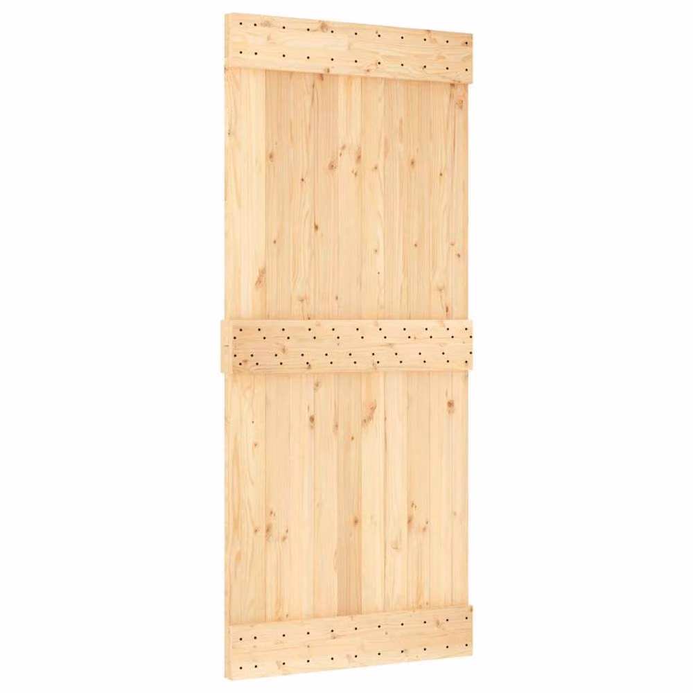 Berkfield Home Beautiful Narvik Solid Pine Door in Natural/Beige, W: 90 cm, H: 210 cm – 2