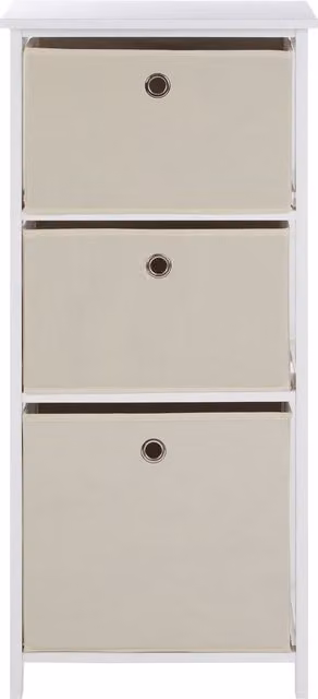 Orsina Nordic Style 3 Drawer Cabinet in Grey Fabric and Metal