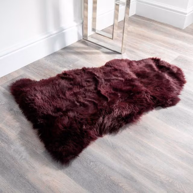 Native Natural Organic Purple Sheepskin Rug XXL