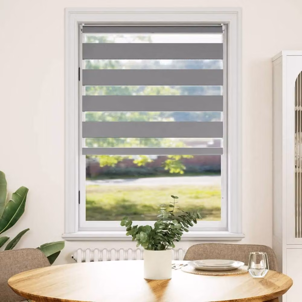 Berkfield Home Zebra Blind Grey and White, W: 100 cm, H: 175 cm – 2