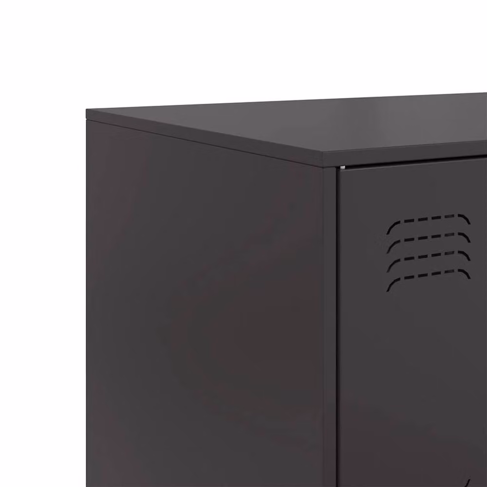 Berkfield Home Industrial Matt Black Metal Sideboard W/D/H: 99 x 39 x 73 cm – 6