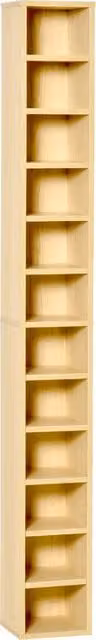 HOMCOM 12-Tier Media Storage Cabinet in Brown with 204 CD Compartments – 1