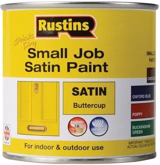 Rustins Quick Dry Satin Paint Buttercup Yellow 250 ml – 1