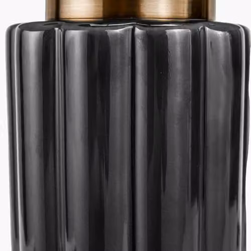 Pacific Lifestyle Art Deco Ceramic Ombre Black Table Lamp with Fabric Shade – 4