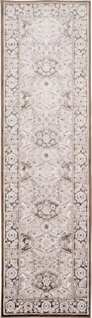 The Rug House Beige Floral Rectangular Area Rug, W: 240 cm, D: 60 cm
