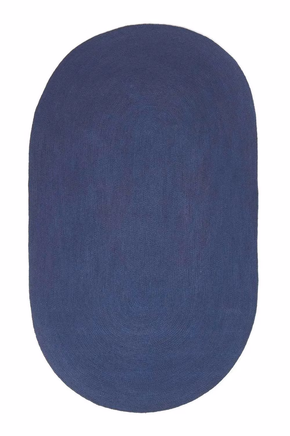 Homescapes Blue Handmade Braided Oval Cotton Rug, W/D: 50 x 80 cm – 2