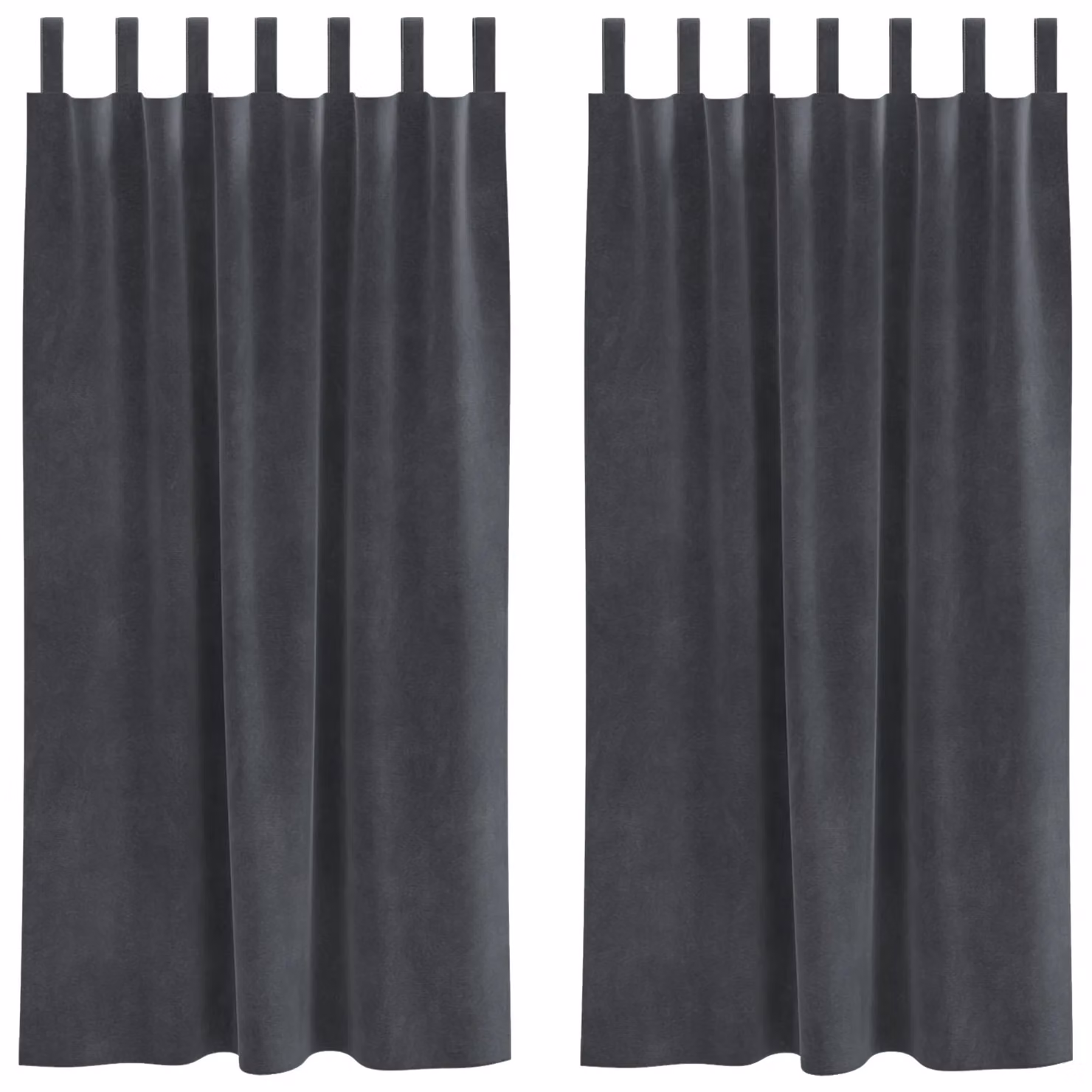 Berkfield Home Blackout Velvet Curtains with Hanging Loops, 2 Pack, Light Grey, W: 140 cm, H: 175 cm – 2