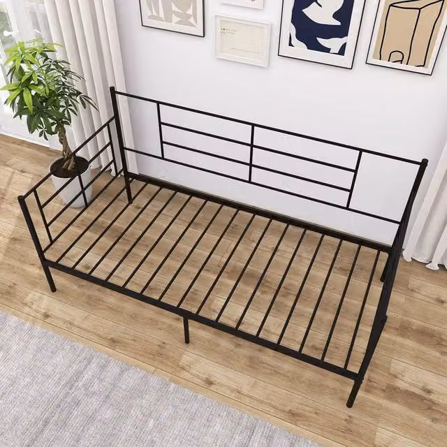 SPETLEK Convertible Single Size Sofa Bed with Arms in Black