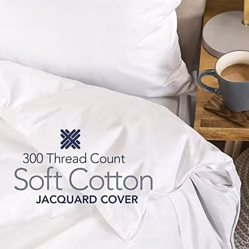 Snuggledown Retreat Hungarian Goose Down and Feather All Year Round Duvet and Pillow Set, White, W/D/H: 200 x 200 cm