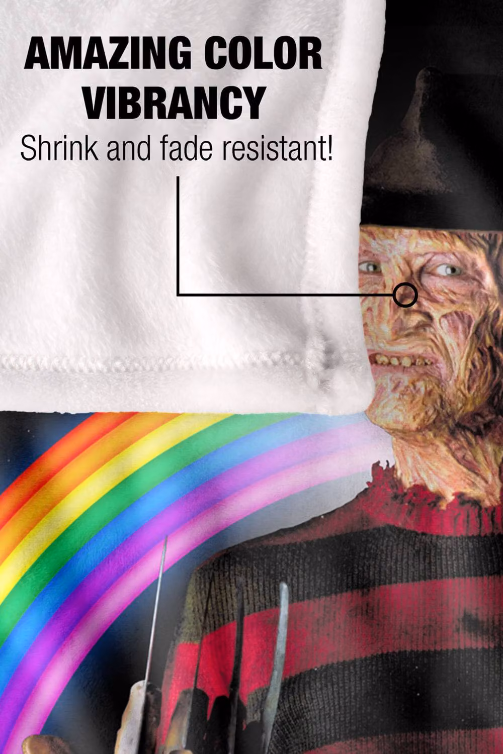 Warner Bros. A Nightmare On Elm Street (1984) Follow Your Dreams Silky Touch Super Blanket, Extra Large, Multicolour and Black – 4