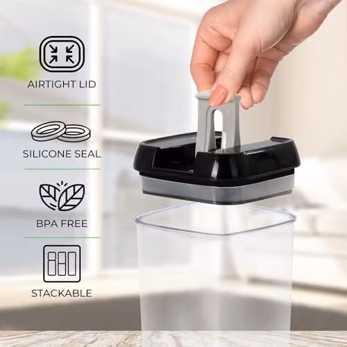 MantraRaj Airtight Plastic Food Storage Container Set of 5 in Transparent – 6
