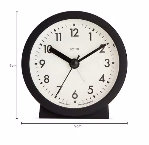 Acctim Gaby Small Analogue Contemporary Bedside Alarm Clock in Black – 4