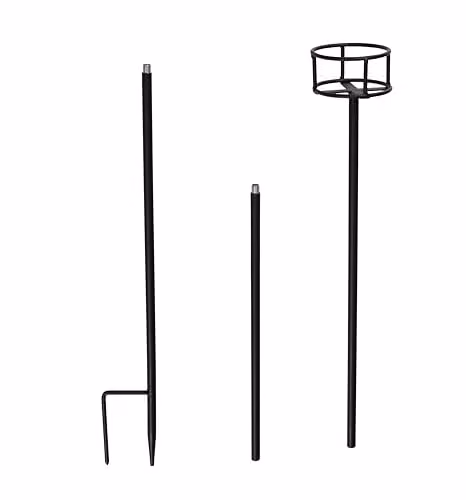 Lights4fun Adjustable Black Metal Outdoor Garden Candle Holder Stake, Height: 100 cm – 3