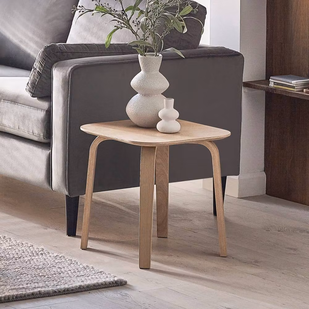 Cheshire Skara Contemporary Scandinavian Side Table in Beige Wood – 2